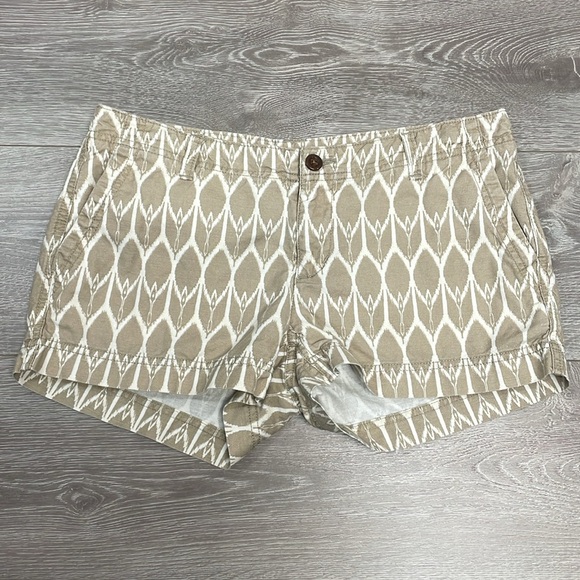 The North Face Maywood Flat Front Linen Blend Tan White Ikat Print Shorts 6 - Picture 7 of 16